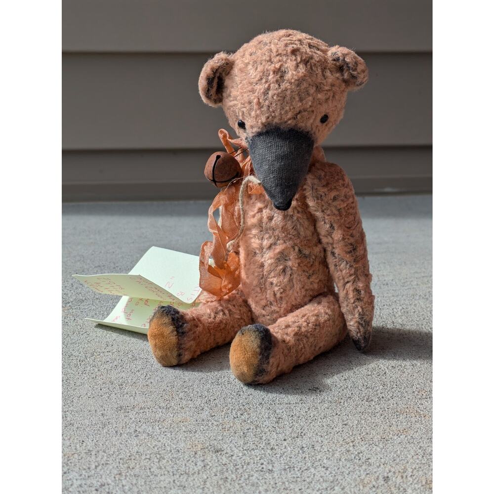 Posable Art Lithuanian Artist Brown Bear Long Nose ~9"